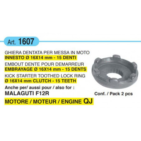 Ghiera dentata messa in moto