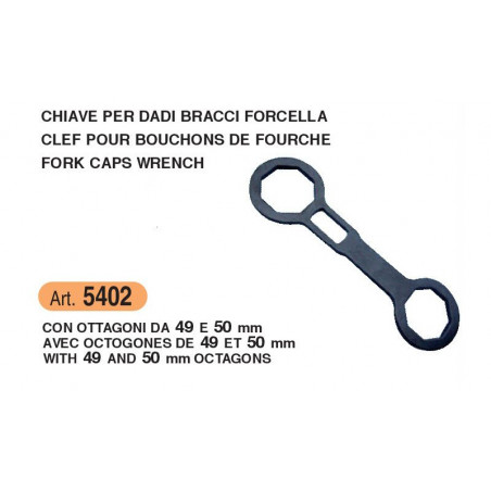 Chiave per bracci forcella con ottagoni da 49 e 50 mm