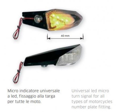 Micro indicat di direz nero 2 pezzi