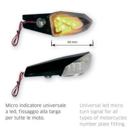 Micro indicat di direz nero 2 pezzi