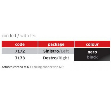 Specchio dx nero yamaha r1 2009-2010