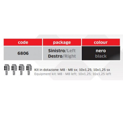 Specchio sx/dx nero univers reclinabile