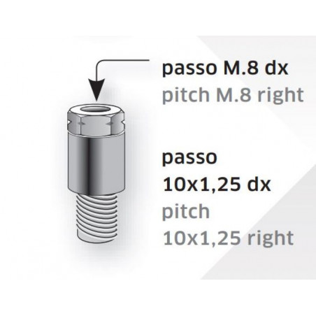 Attacco M8-10x1.25 DX | Nero