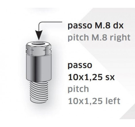 Attacco M8-10x1.25 | Nero