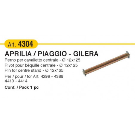 Perno per cavalletto centrale diam. 12x125 mm per cod. 4299, 4386, 4410, 4414