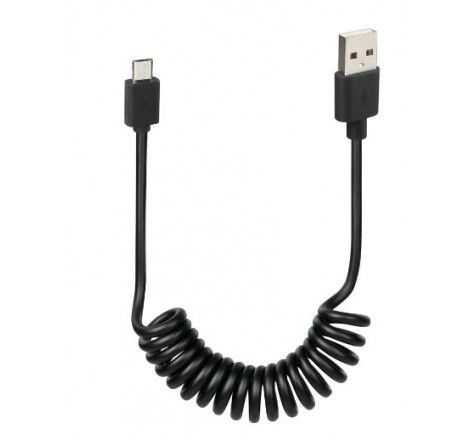 Cavo a spirale micro usb 1m max (ricarica+dati)