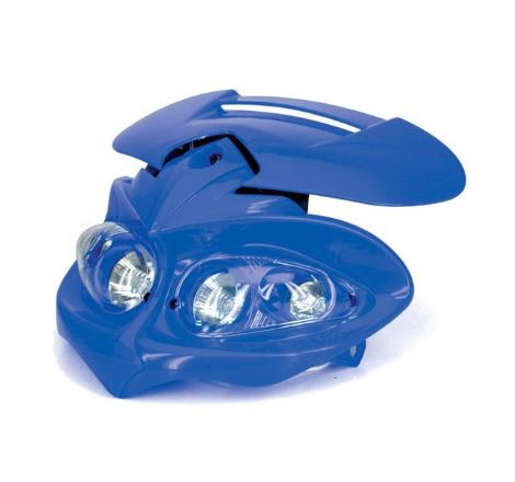 Maschera faro enduro blu manga