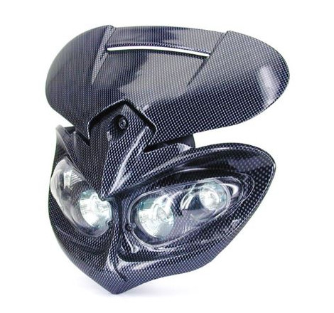 Maschera faro enduro carbon manga