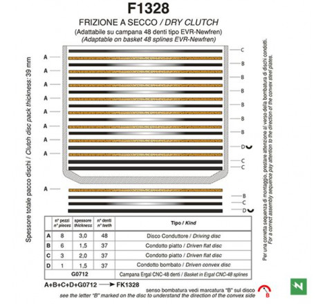 Set dischi frizione guarniti z48_(exf1538or)