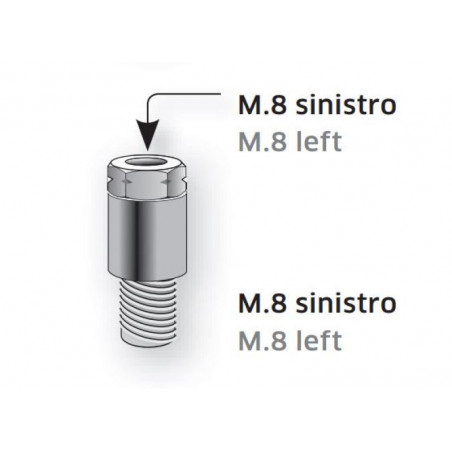 Attacco zincato M8 sx | Bianco