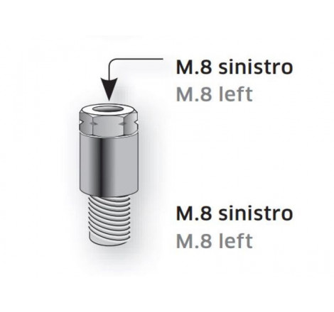 Attacco zincato M8 sx | Nero