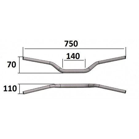 Manubrio ergal 1203 argento