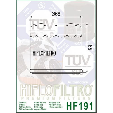 Filtro olio triumph speedtripl e 955i 99-02 (nero)