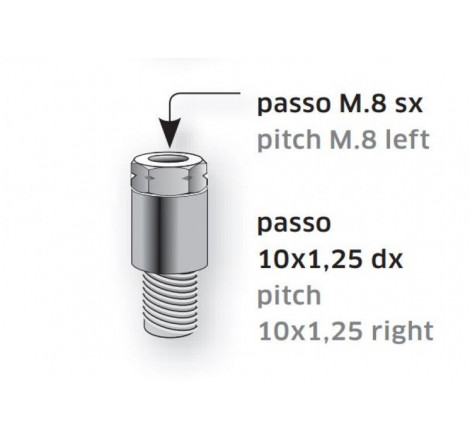 Attacco zincato M8-10x1.25 | Bianco