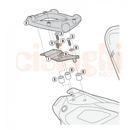 Attacco portapacchi per bauletti Monolock | SYM Maxsym