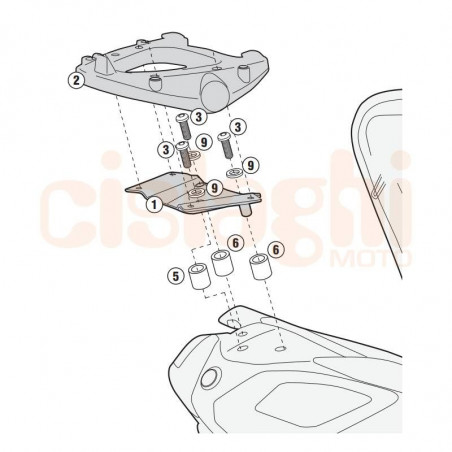 Attacco portapacchi per bauletti Monolock | SYM Maxsym