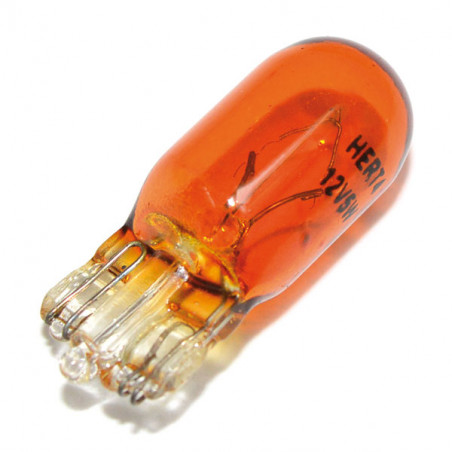 lampada tutto vetro arancio 12v-5w t10