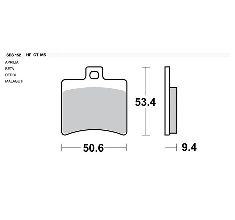 Set pastiglie freno sbs 152ct