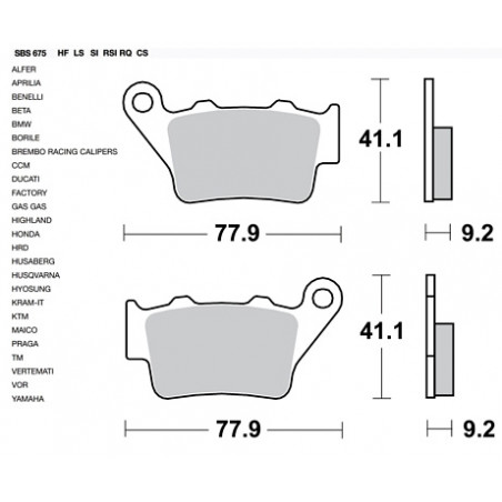 675LF_SBS_Pastiglia-freno-Road-LF-_-Organica.jpg Pastiglia freno Road LF | Organica